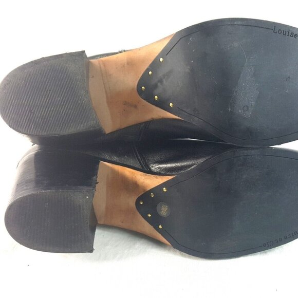 Louise Et Chie Y2K 90s Ankle Booties Boots Black Leather Zip USA Size 10 M - Picture 6 of 9